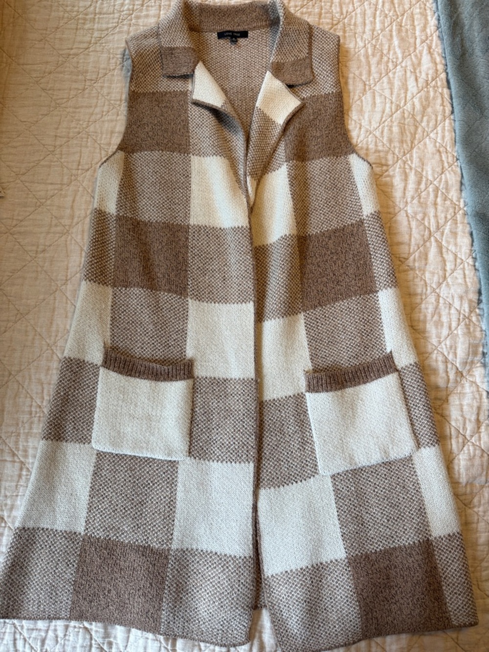 Long Buffalo check sweater vest